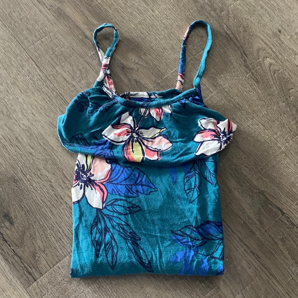 Teal floral shirt
